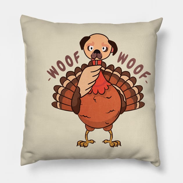 turkey with a dog mask Pillow by Luxury LALYENDA 