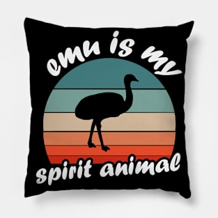 My spirit animal Emu retro saying Dromaius fan Pillow