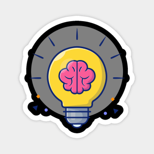 Lamp with brain cartoon Magnet