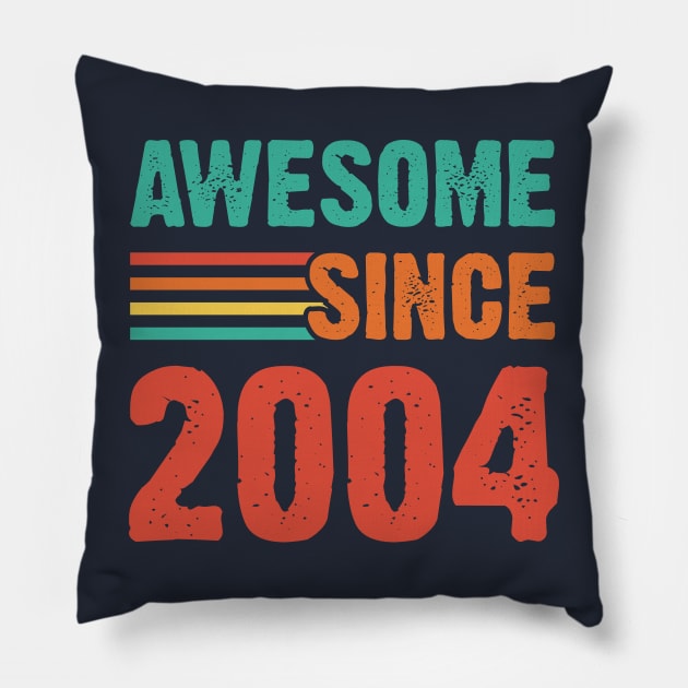 Vintage Awesome Since 2004 Pillow by Emma