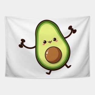 Cute half avocado with dumbbells Tapestry