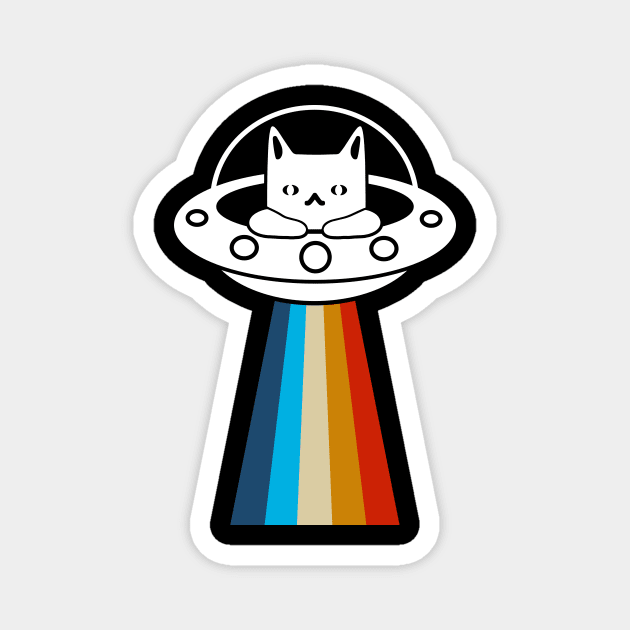 Funny Retro Ufo Cat Magnet by MaikaeferDesign