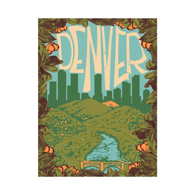 Denver Skyline Art by zsonn