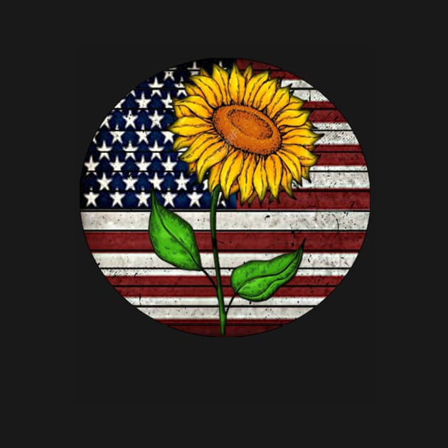 American Flag Sunflower Costume Gift by Pretr=ty