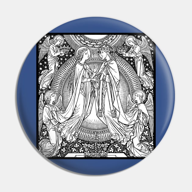 Coronation of the Blessed Virgin Mary (w/ background) Pin by DeoGratias