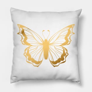 Gold Butterfly Pillow