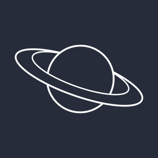 Minimal outer space Saturn planet T-Shirt