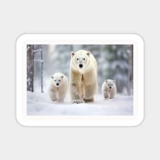 Polar Bear Animal Family Wandering Magnet