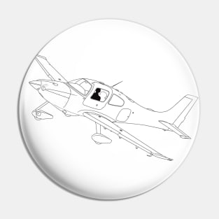 Cirrus SR22 Aircraft Illustration Pin