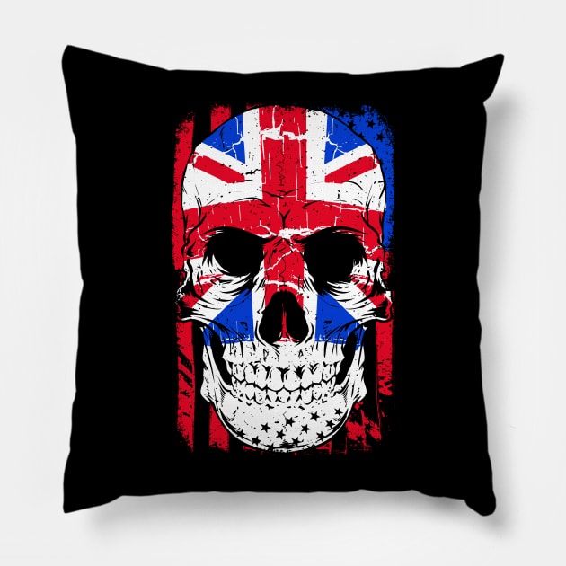 Flag Mask Skull Pillow by machmigo