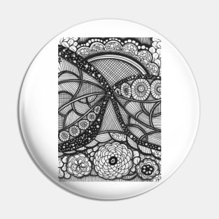 Abstract Flowers and patters in black and white Pin