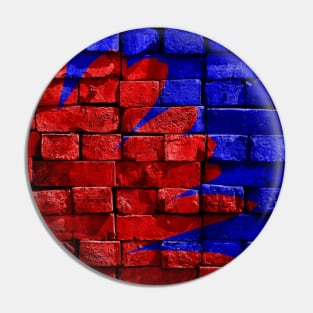 Red and Blue Brick pattern Pin