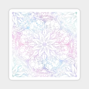 Magical Pink Blue Mandala Flower Magnet