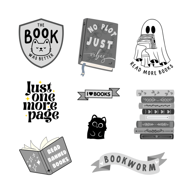 Black Bookish Pack by medimidoodles