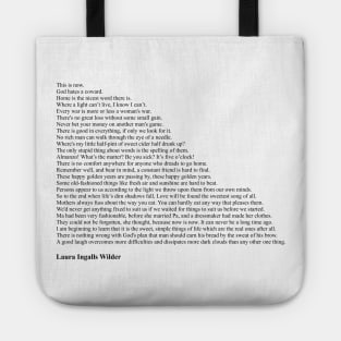 Laura Ingalls Wilder Quotes Tote