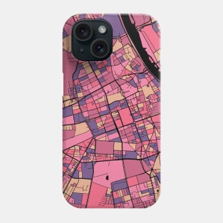 Warsaw Map Pattern in Purple & Pink Phone Case