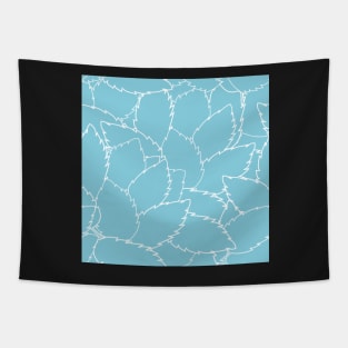 Blue Rose Leaves Tapestry