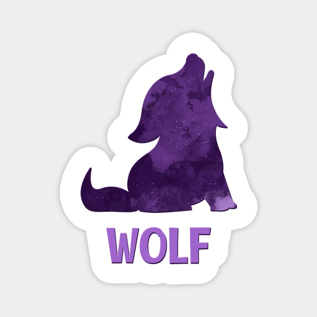 Wolf Night Stars Magnet by Imutobi