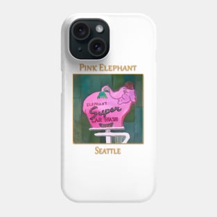 Pink Elephant Neon Sign in Seattle Phone Case