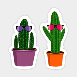 Two funny cartoon cacti Magnet