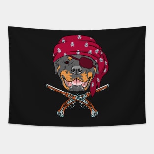 Dog Rottweiler Pirate Tapestry