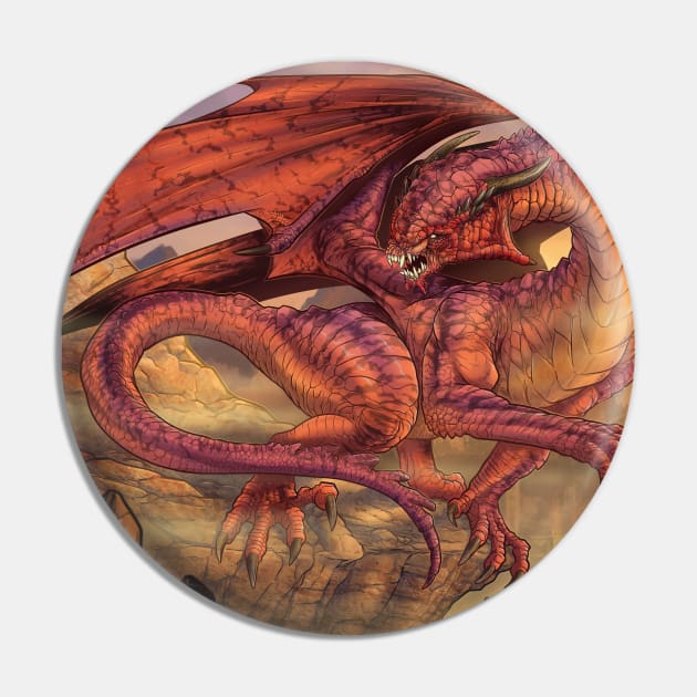 Great Red Dragon Pin by jpowersart