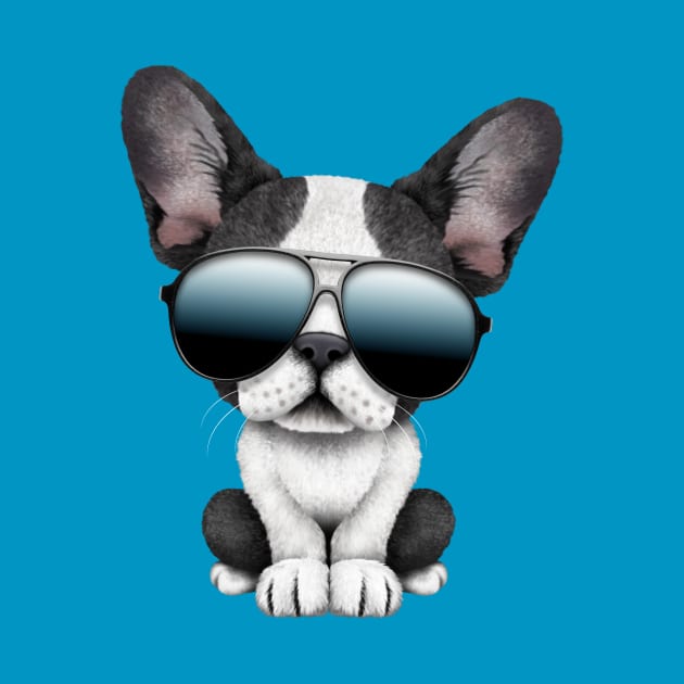 Cute French Bulldog Puppy Wearing Sunglasses by jeffbartels