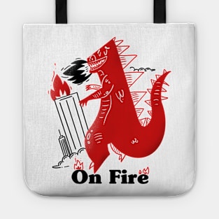 Godzilla is on fire Tote