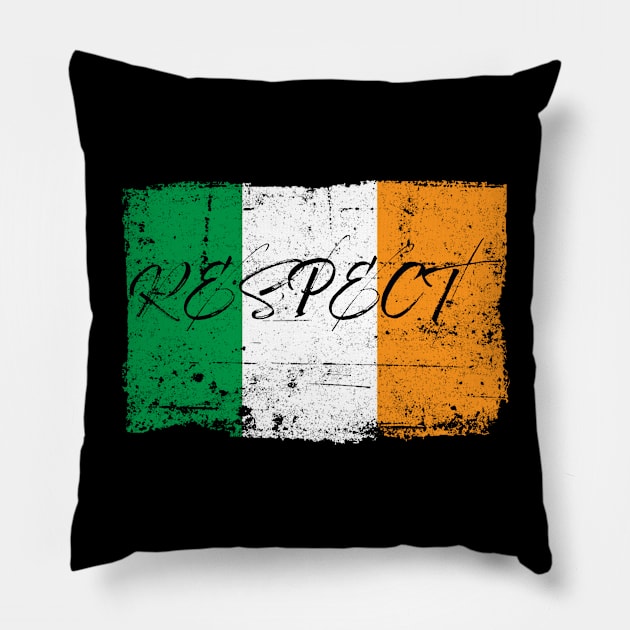 Respect on IRISH Worn Flag Pillow by Whites Designs