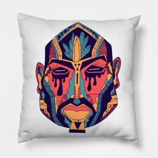 Retro Triad African Mask No 9 Pillow