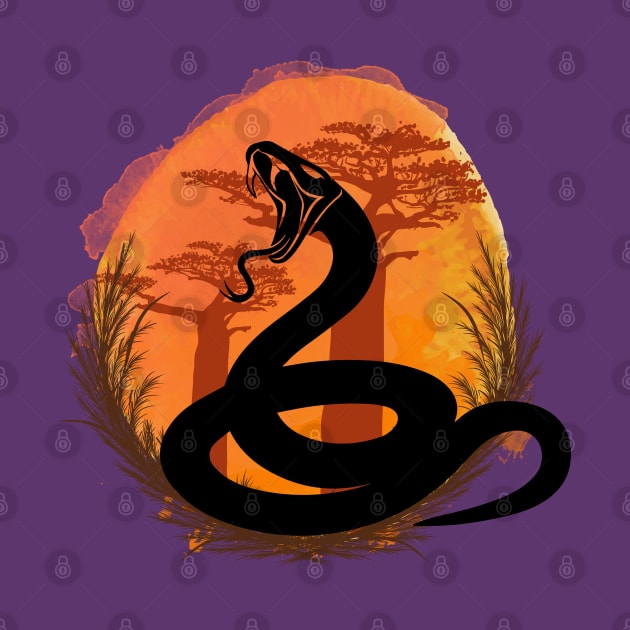 Snake Silhouette - Savannah by Petprinty