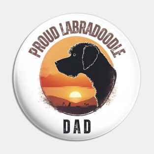 Proud Labradoodle Dad Vintage Sunset Pin