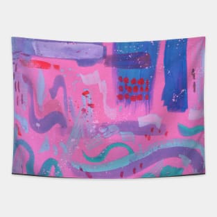 Pretty Pink Abstract Tapestry