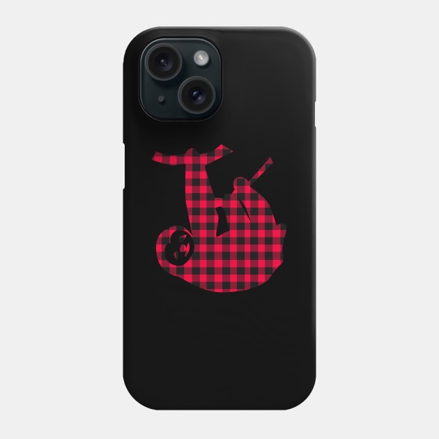 Sloth Red Buffalo Plaid Ugly Christmas Xmas Phone Case by tobzz