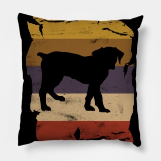 Boerboel Distressed Vintage Retro Silhouette Pillow