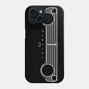 Triumph TR4A classic British roadster sports car minimalist front outline graphic (white) Phone Case