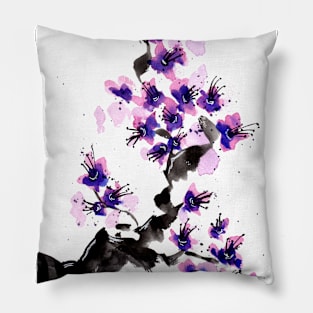 Purple Cherry Blossoms Pillow