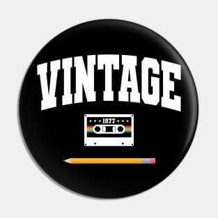 Vintage 1977 Cassette and Pencil Pin