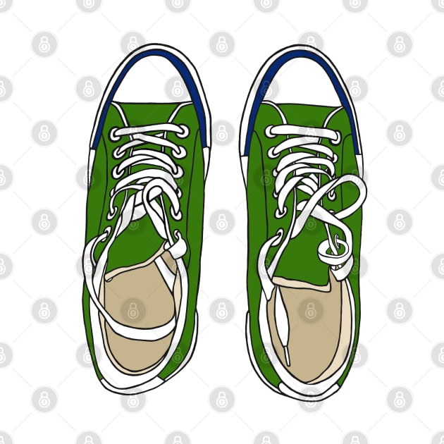 Green sneakers by KateQR