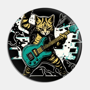 Cat Guitarist Pin