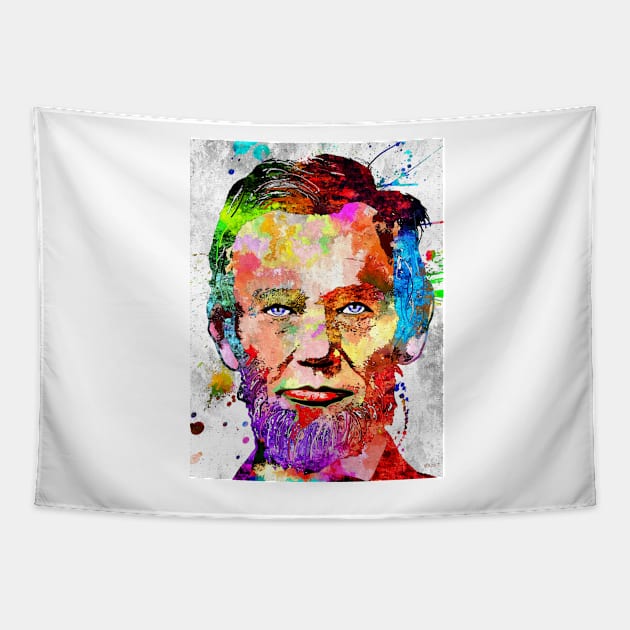 Abraham Lincoln Grunge Portrait Tapestry by danieljanda