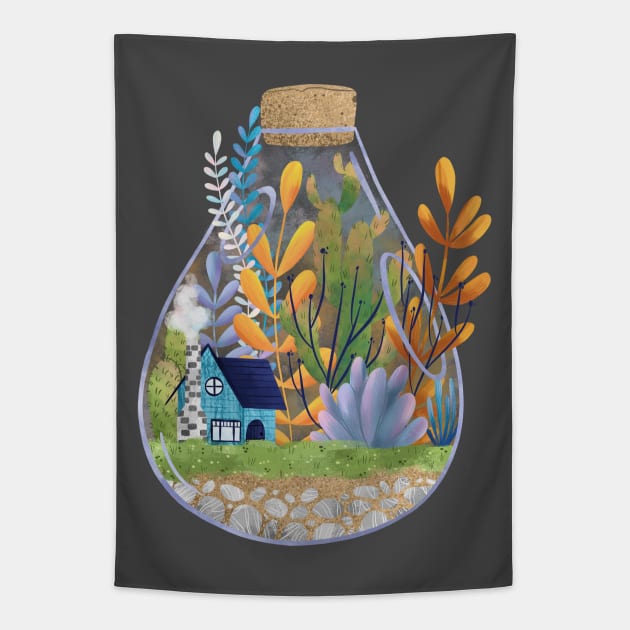 Terrarium Cottage Tapestry by Dogwoodfinch