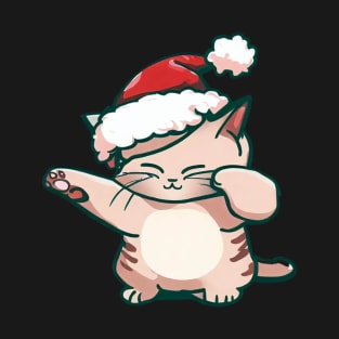 Dabbing cat santa hat T-Shirt