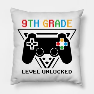 9th Grade Level Unlocked First Day of School Video Gamer Pillow