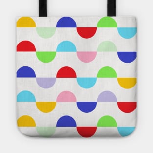 Colorful Semicircles Geometric Pattern Tote