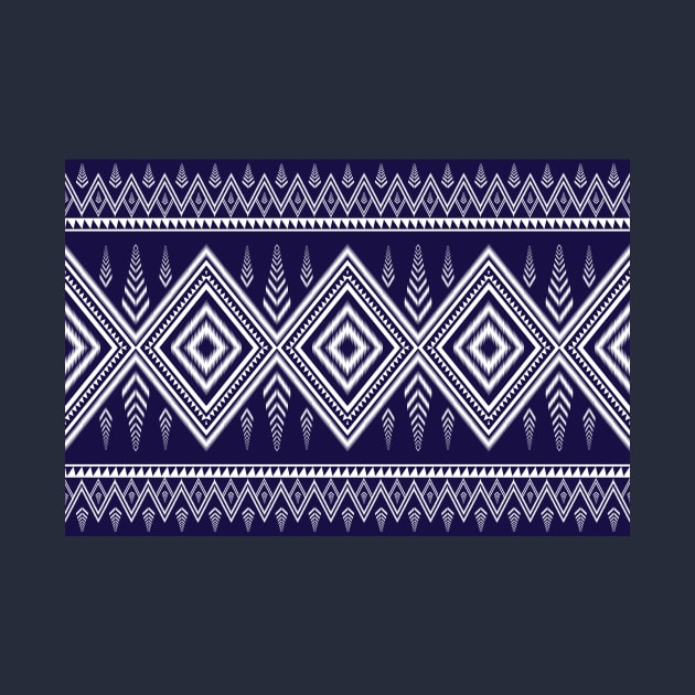 Beautiful tribal pattern in blue and white by noke pattern