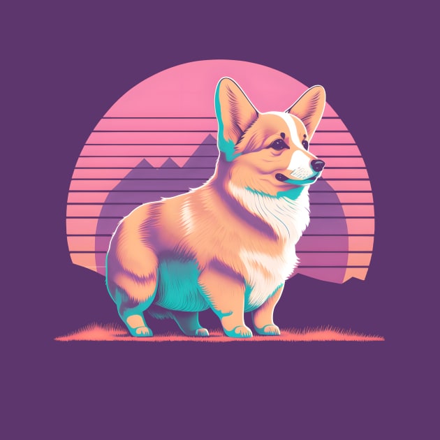 Vaporwave Corgi by NeonOverdrive