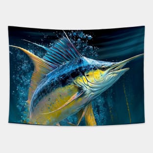 Blue Marlin In The Deep Tapestry