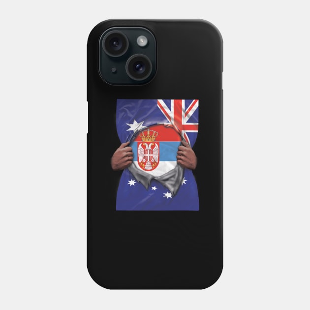 Serbia Flag Australian Flag Ripped - Gift for Serbian From Serbia Phone Case by Country Flags