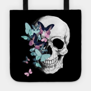 Skull and butterflies, sugar skulls and butterfly Tote